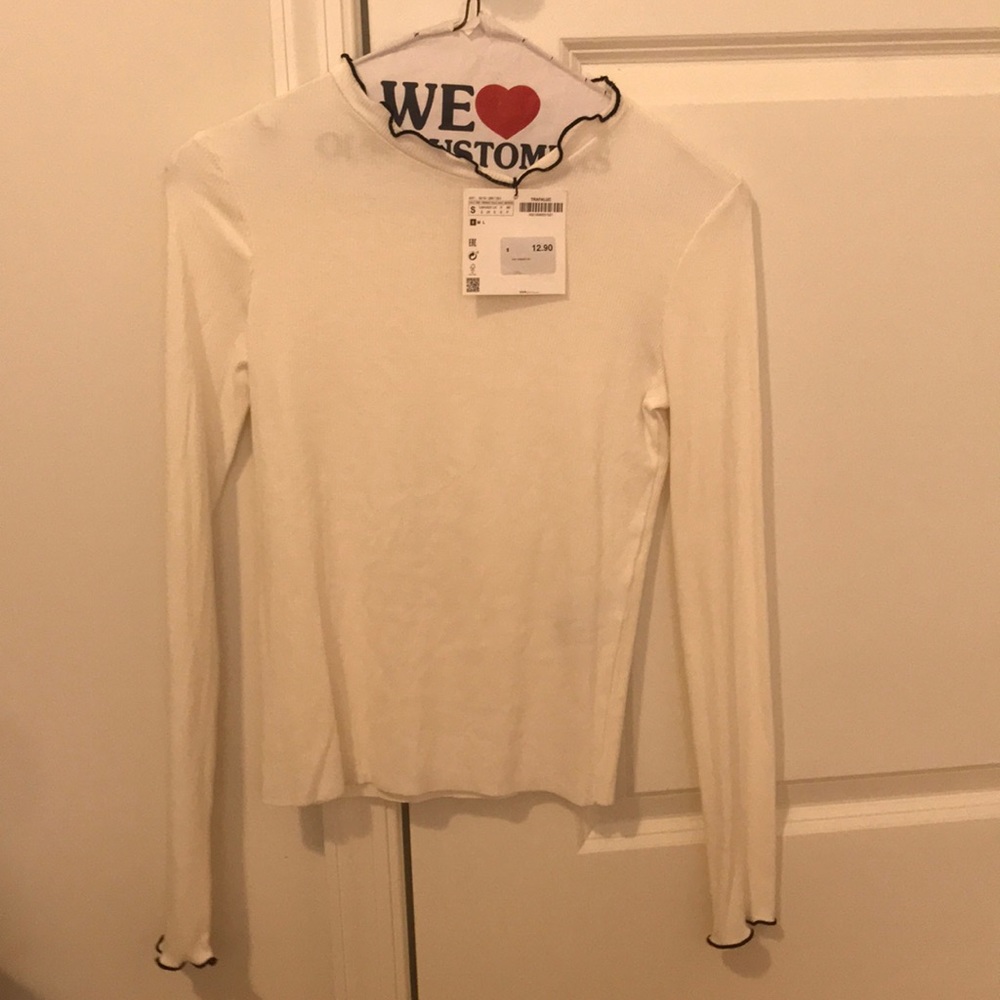 Zara long sleeve white top